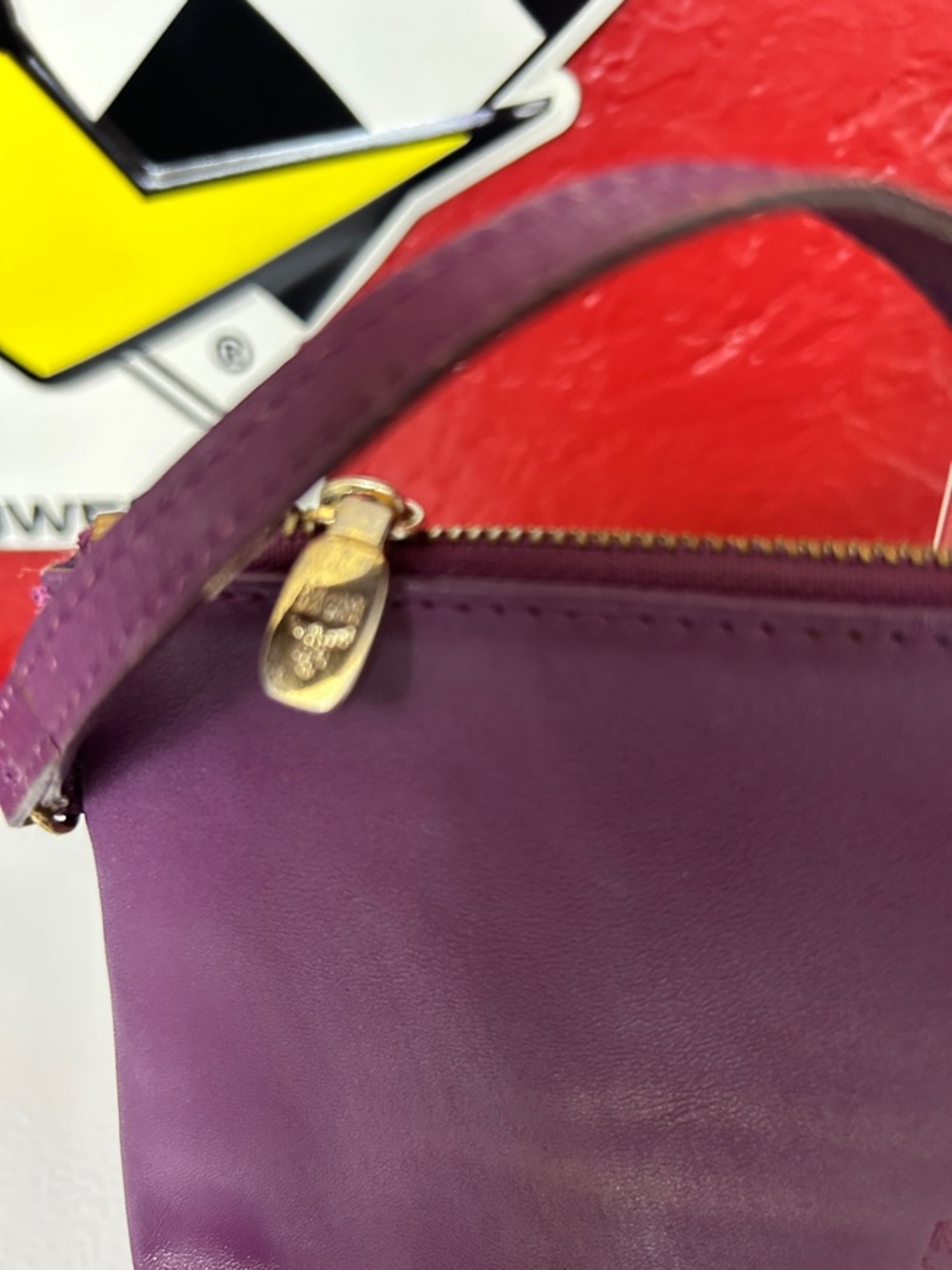 MCM Purple Leather Wristlet Clutch - Picture 3 of 7